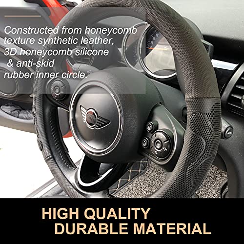 PINCTROT Comfy Grip Steering Wheel Cover, Anti-Slip Design, Universal 14.5-15 Inch(Silicone Black)