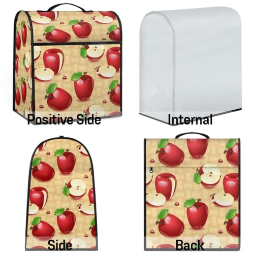 Kitchen Aid Mixer Cover Red Apples Stand Mixer Cover Compatible With 5-8 Quart Tilt Head Coffee Maker Dust Covers Durable Foldable Washable Kitchen Aid Mixer Accessories