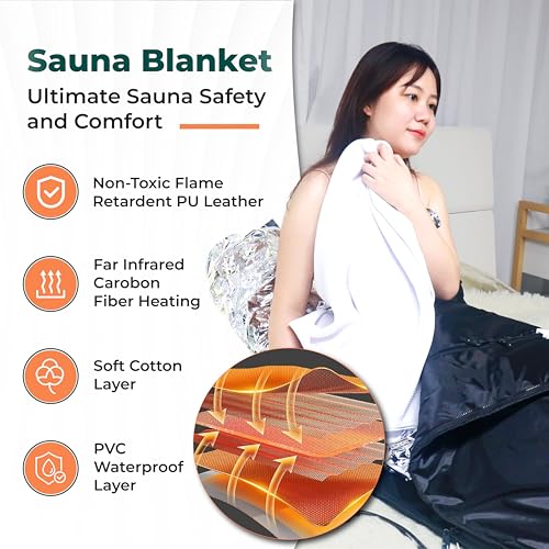 American Wellness Authority HL300 Portable Far Infrared Sauna Blanket for Body Relaxation & Detoxification, 1-60 Minutes Timer, 95-176°F Temp. Control, FSA Eligible Items Only List