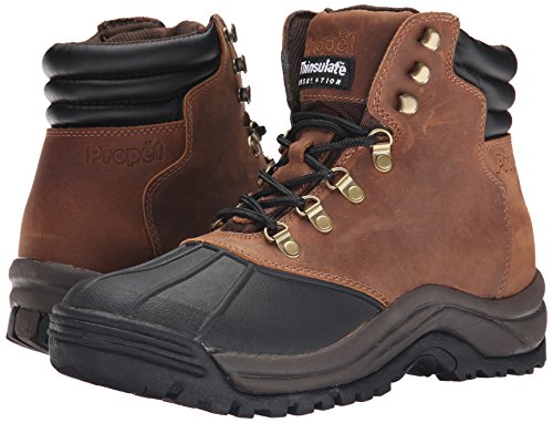 Propét Men's Blizzard Mid Lace Snow Boot, Brown/Black, 9 X-Wide