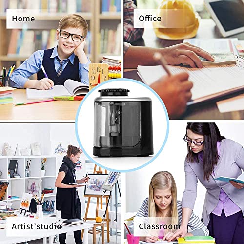 Aogwat Pencil Sharpener Electric Pencil Sharpeners, Portable Pencil Sharpener Kids, Blade to Fast Sharpen, Suitable for No.2/Colored Pencils(6-8mm)/School/Classroom/Office/Home (Black)