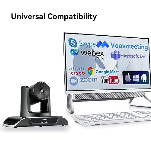 Tenveo PTZ Conference Camera 3X Optical Zoom 1080P 60FPS Wide View Angel Conference Room PTZ Camera USB3.0/HDMI/RS485/RS232 Works with Zoom Skype Teams for Room Meeting(VHD3UPro)