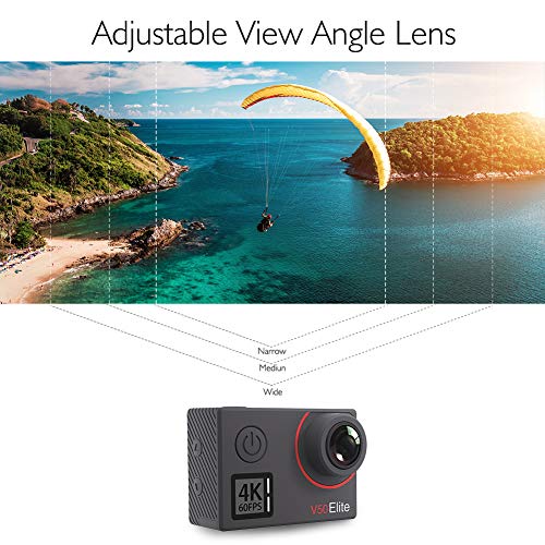 AKASO V50 Elite 4K60fps Touch Screen WiFi Action Camera Voice Control EIS 131 feet Waterproof Camera 8X Zoom Remote Control (with 64GB MicroSD Card)