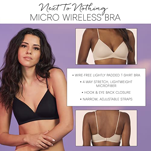 OnGossamer Women's Sleek Micro Plush Push Up Bra w/Lace Back, Champagne, 34A