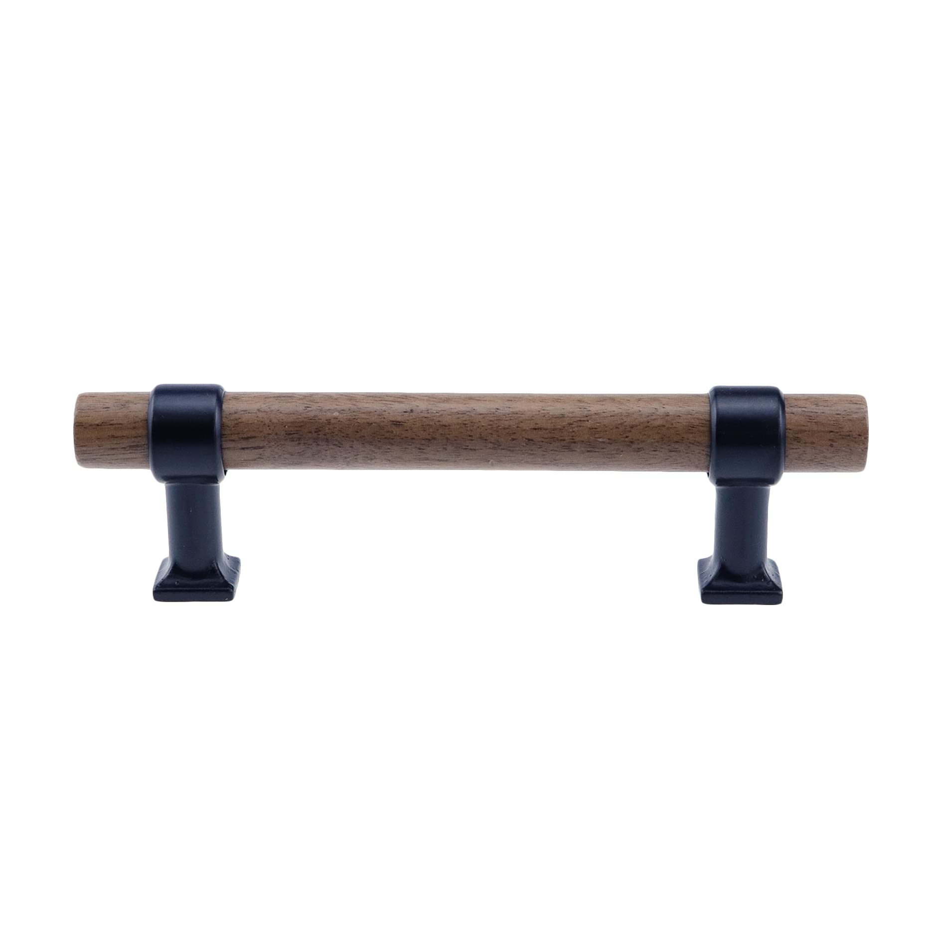 Semetall 4Pcs Walnut Kitchen Wardrobe Cabinet Hardware,Modern Wood Drawer Pulls,Dark Walnut,5.4"/137mm