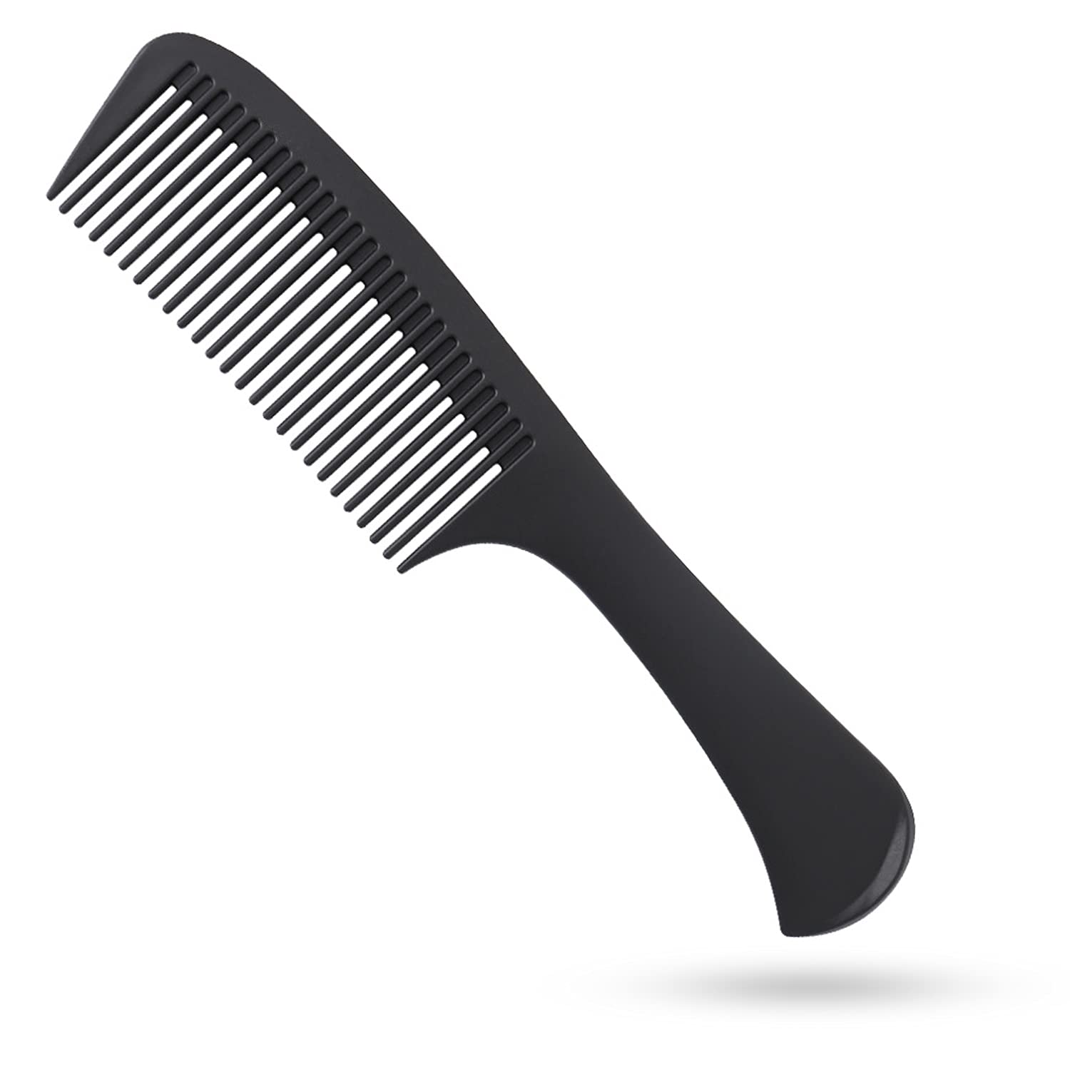 Large Tooth Detangling Comb Professional Handle Carbon Fiber Comb Cutting Hairdressing Comb Styling Essentials Round Tooth Comb Barber Tooth Comb Travel Hair Comb for Men Women