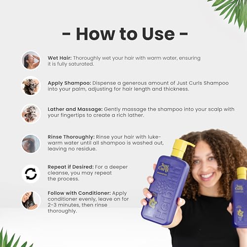 Herbishh Just Curls Vegan Shampoo and Conditioner + Deep Conditioner for Curly Hair Products Kit Enriched with Avocado & Coconut Oil for Dry Damaged, Wavy, Curly Hair Gift set for Women & Men