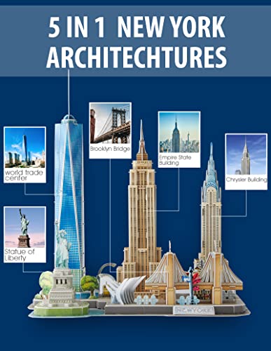 CubicFun 3D Puzzle - Puzzles for Kids Ages 8-10 New York City STEM Projects Arts and Crafts for Kids Ages 8-12 - Toys for Girls 8-10 - 8 Year Old Girl Easter Gift for Kids 8-12