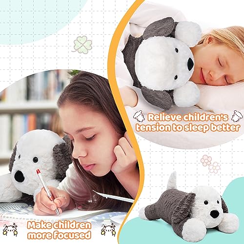 MorisMos 24inch 4Lbs Weighted Microwavable Stuffed Animal, Large Weighted Stuffed Dog Plush, Heatable Unscented Dog Throw Pillow