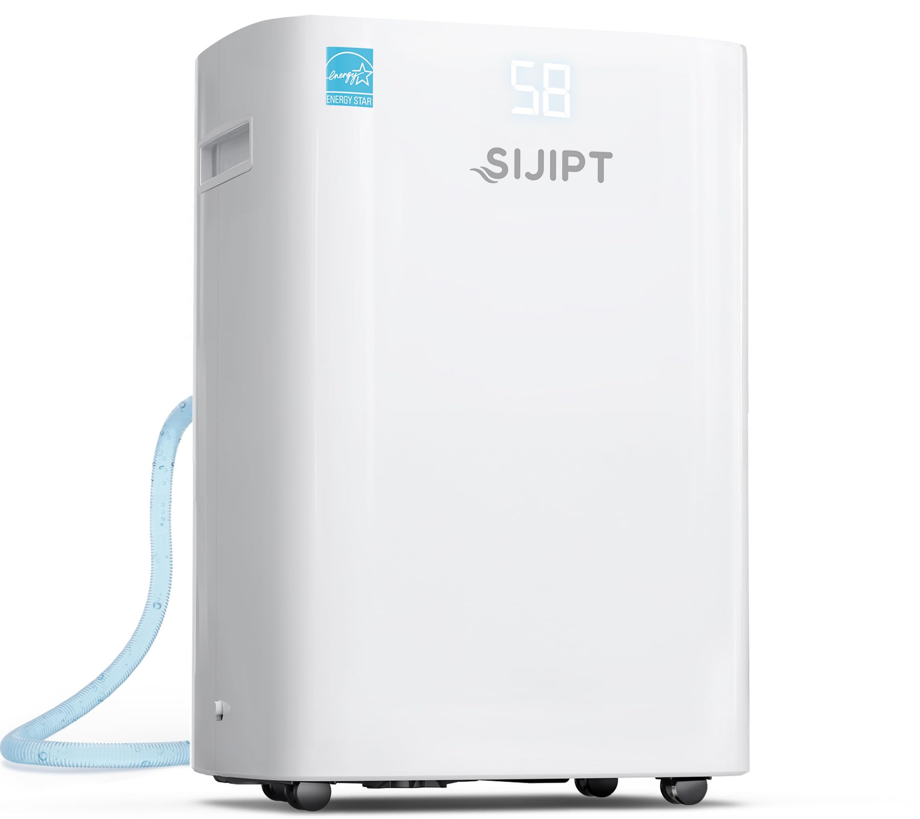 Basement Dehumidifier with Drain Hose, 100 Pints Energy Star Dehumidifiers for Home, Large Room, 1500 Sq.ft Quiet Dehumidifier with Adjustable Humidity Control, Auto Defrost, 1.5 Gal Water Tank