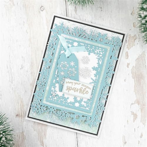 FAWENUCY Scrapbooking Die-Cuts, Christmas Metal Cutting Dies for Card Making, Paper Craft Punch Template, Background Embossing Stencils, DIY Album Décor (Home-10.1x3.9cm)