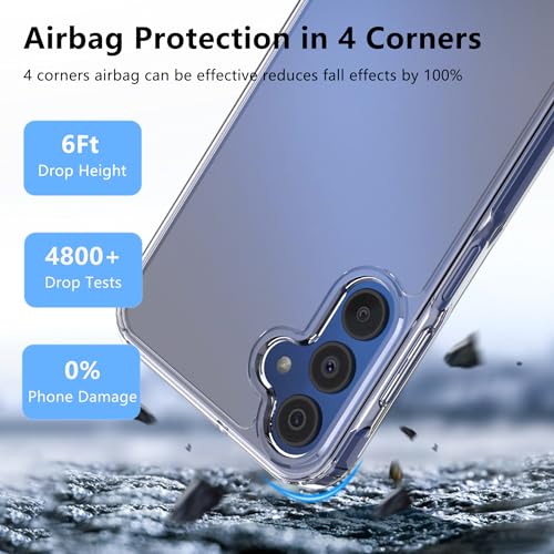 Natbok Case for Samsung Galaxy A35 5G Phone Case,Shockproof Soft TPU Bumper and Hard PC Back Case,Non-Yellowing,Anti-Scratch,Drop Protection,Slim Fit Cover Case for Samsung A35 5G,Clear