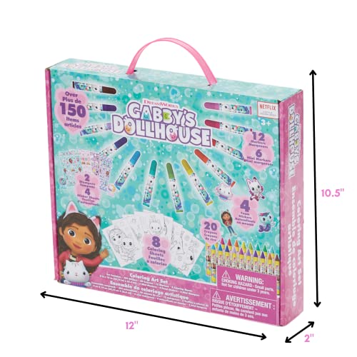 Innovative Designs Gabby's Dollhouse Coloring Art Set for Kids with Stickers and Stampers, 150+ Pieces