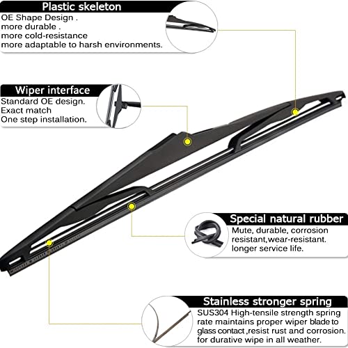 AUTOBOO 26"+18" Windshield Wipers with 16" Rear Wiper Blade Replacement for toyota prius 2004 2005 2006 2007 2008 2009 -Original Factory Quality (Pack of 3)