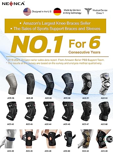 NEENCA Copper Knee Brace for Knee Pain, Knee Support with Patella Pad & Side Stabilizers, Compression Knee Sleeve for Sport, Workout, Arthritis, ACL, Joint Pain Relief, Meniscus Tear- FSA/HSA Eligible