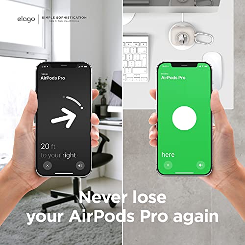 elago AirTag Compatible with AirPods Pro Instant Case, Classic Design Camera Case, Keychain Included [Tracking Device Not Included] (Stone)