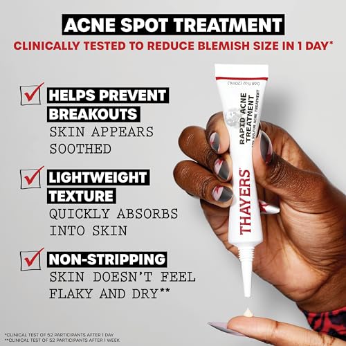 Thayers Rapid Acne Treatment with 10% Sulfur, Sulfur Acne Treatment with Niacinamide and Glycolic Acid, Soothing and Non-Stripping Skin Care, 0.68 Fl Oz