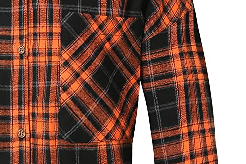 Flannel Shirts for Women, Shacket Jacket Women, Oversized Button Down Shirts Plaid Long Sleeve Causal (Small, Yellow Black)