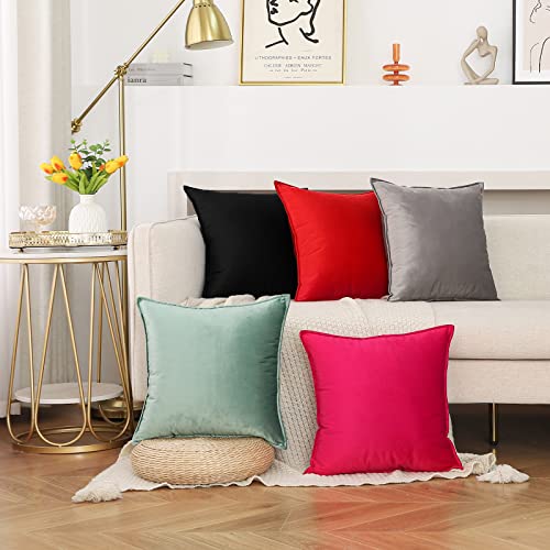 JIAHANNHA Velvet Cream White Throw Pillow Covers 24x24 Inches Pack of 2 Soft Decorative Square Cushion Covers for Couch Sofa Bed Livingroom Car,60x60Cm