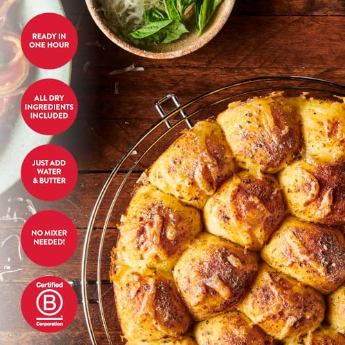King Arthur Baking Company Pull-Apart Garlic Bread Mix Kit 15.25 oz., Baking Mix - Ready in 1 hour