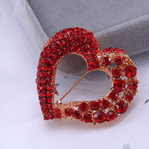 Heart Brooch Pins for Women Fashion Valentine Love Sliver Light Blue Jewelry