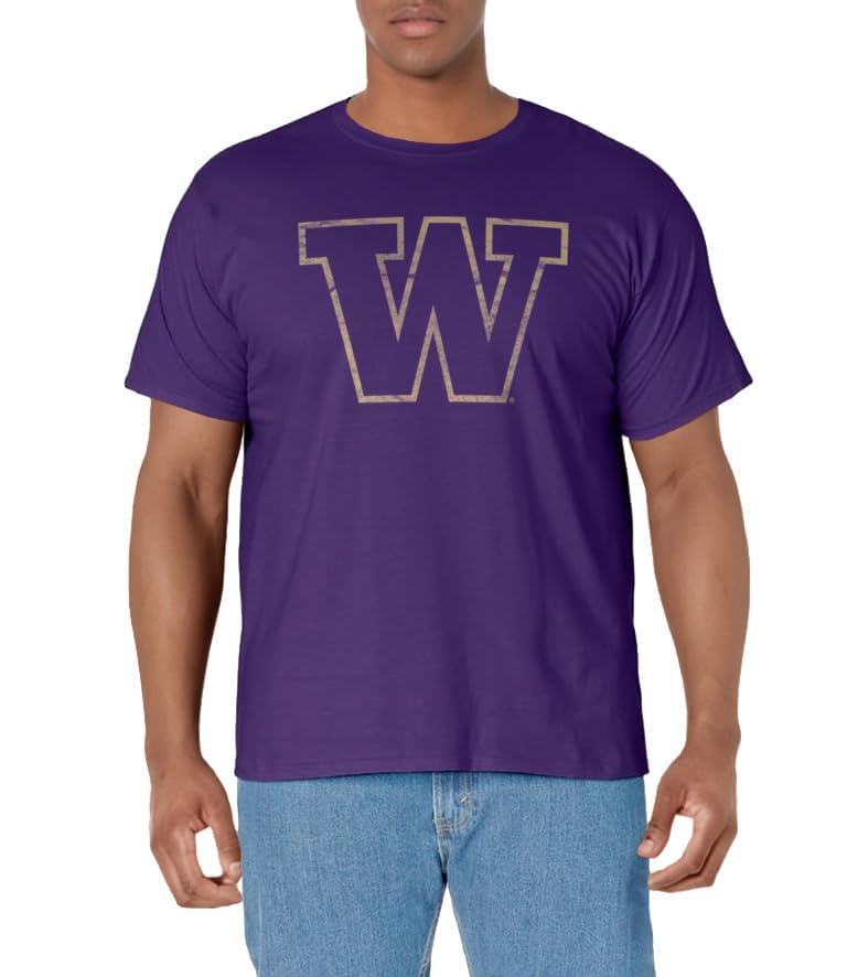 University of Washington Huskies Distressed Primary Logo T-Shirt