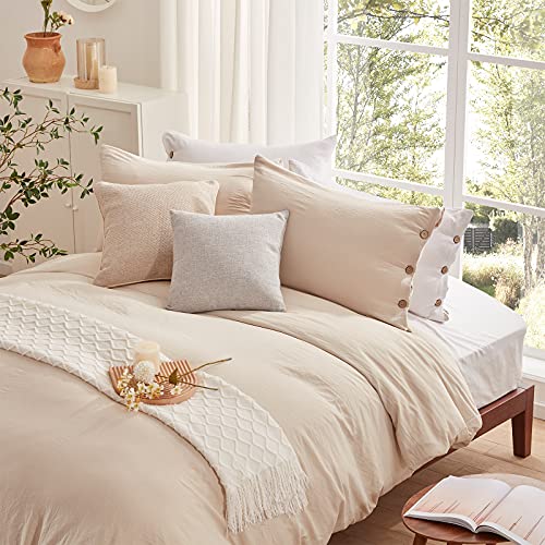 NexHome Dark Grey Duvet Cover Sets Twin Size 2 Piece Double Brushed Microfiber Twin Duvet Cover with Button Closure & Corner Tie 1 Breathable and Soft Duvet Cover 68x90 inches + 1 Pillow Sham