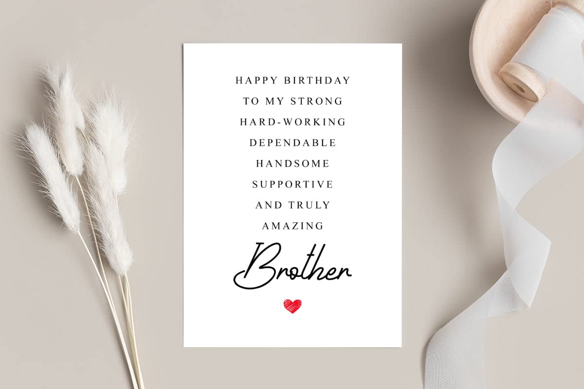 Brother Birthday Card Poem - Birthday Card For Brother - Amazing Gift Special For Brother Birthday - From Sister, Dad, Mom - Cute Birthday Card