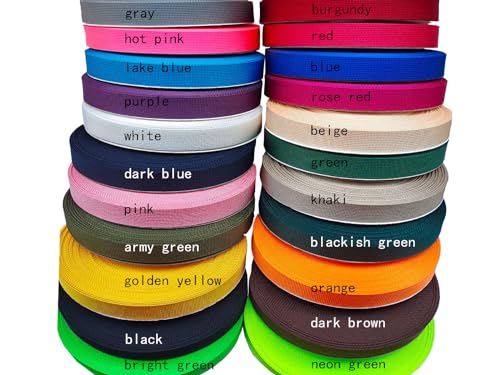 MONIDOOR 1 Inch Nylon Webbing 20 Yards Durable Flat Nylon Strap for Backpack Cargo Strap Pet Leash or Collar Craft(152039,Green)