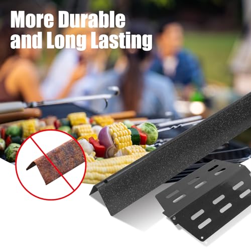 WEBROIL 17.5 Inch Flavorizer Bars and Heat Deflector Replacement Parts for Weber Genesis 300 Series E/S/EP/CEP-310 320 330 with Front Control Knobs, Porcelain Enamel Grill Parts for Weber 7622 7620