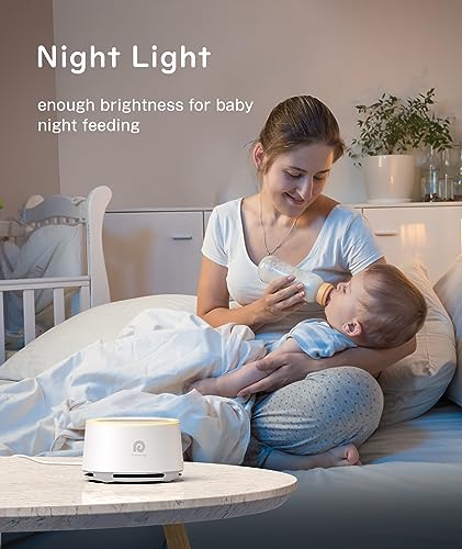 Dreamegg D1 Sound Machine - White Noise Machine with Baby Night Light for Sleeping, High Fidelity Sounds, Timer & Memory Feature, Sound Machine for Baby Adults, Home, Office, Travel (White)