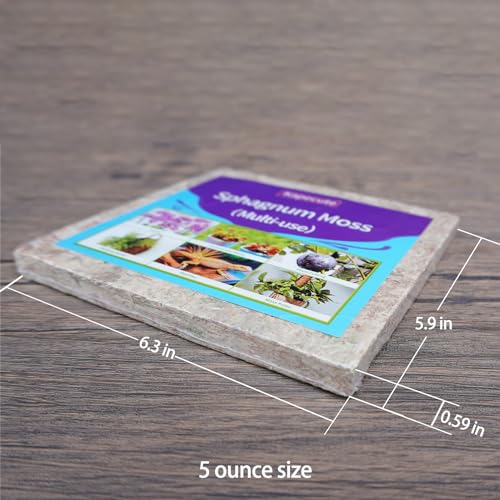 Kapecute 5oz Sphagnum Moss for Plant Propagation, Great Orchid Potting Mix, Help with Maintain Humidity