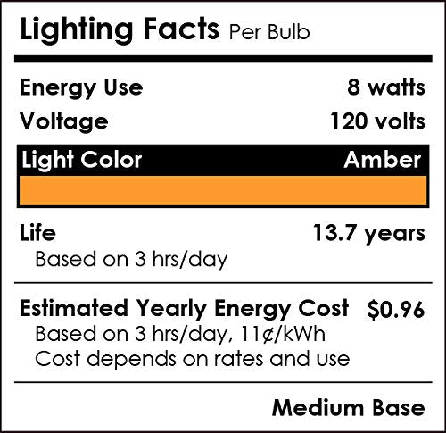 Sunlite 81474 LED PAR30 Short Neck Colored Recessed Light Bulb, 8 Watt (75W Equivalent), Medium (E26) Base, Floodlight, ETL Listed, Amber, 1 Count