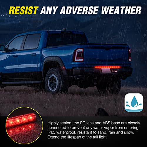 Nilight LED Trailer Light Bar 16Inch 12 LED Red Running Brake Sequential Turn Signals Tail Light Waterproof Rear Maker ID Bar for 12V Trailer Boat Truck RV