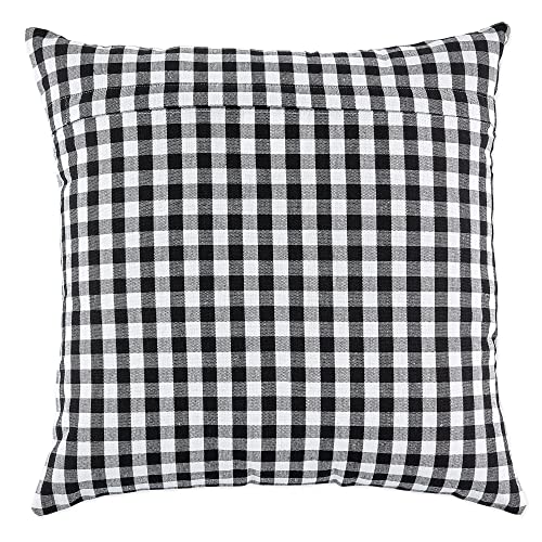 DII Decorative Square Throw Pillow Cover Collection Cotton, Machine Washable, Hidden Zipper, 18x18, Black Assorted, 4 Piece
