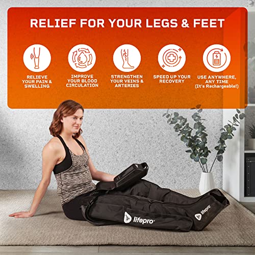 LifePro Air Sequential Leg Compression Massager Boots - FSA-HSA Approved Air Sequential Compression Device for Legs, Calf, Thigh and Foot -Air Compression Leg Massager for Circulation and Pain Relief