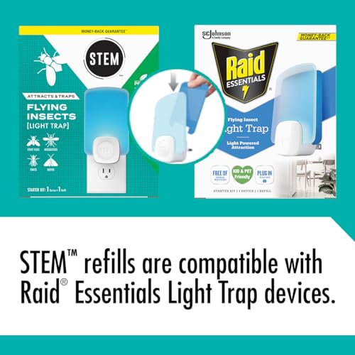 STEM Light Trap Refill Cartridges, Indoor Fruit Fly Trap, Effective Insect Control for Home, Attracts and Traps Flying Insects, Compatible With STEM Light Trap, 3 Count