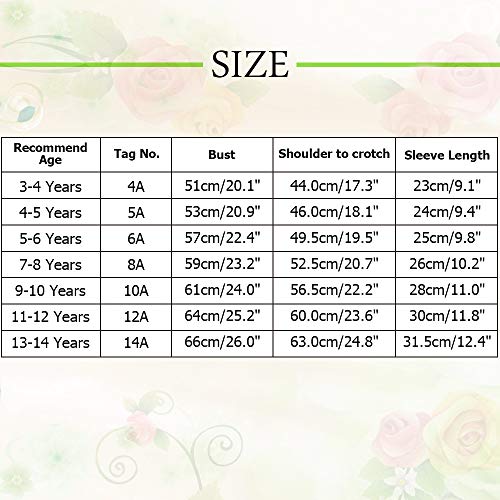 TFJH E Girls Gymnastic Leotards Practice Outfits 3/4 Sleeve Ballet DanceTumbling Wear 274 Orange Halloween 5A