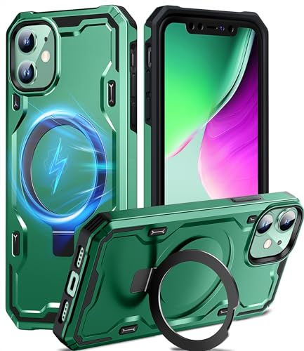 Chicfun Armour Defense Magnetic Stand for iPhone 11 Case, iPhone 11 Case for Magsafe Kickstand [360° Rugged Tough, NO.1 Military Shockproof Heavy Duty Protective] Phone Case iPhone 11 Cover Green