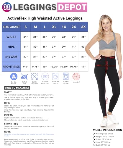 Leggings Depot ActiveFlex Athletic Leggings for Women-HLD (Olive, M)