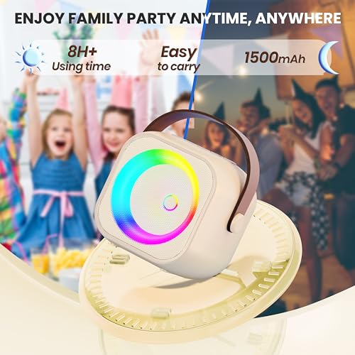 Karaoke Machine for Kids, Karaoke Gifts for Girls Ages 4, 5, 6, 7, 8, 9, 10, 12 +Year Old Birthday Party, 4-12 Years Old Christmas Toys Gift for Girls (Beige)