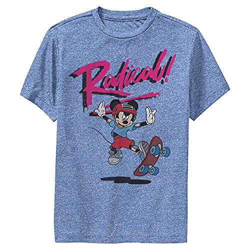 Disney Boy's RAD MICKEY T-Shirt, Royal Blue Heather, Small