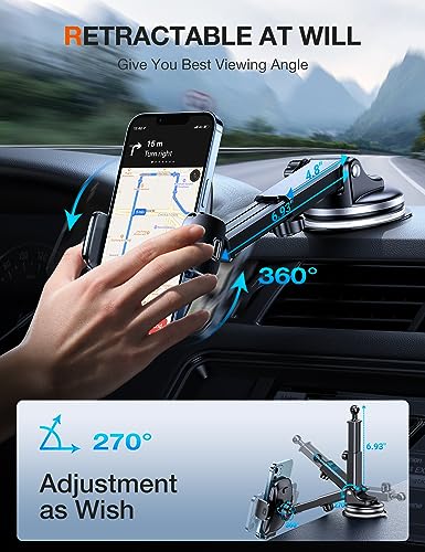 TORRAS [Ultra-Durable Cell Phone Holder for Car, Universal Mount Dashboard Windshield Vent Compatible with iPhone 16 15 14 13 12 Pro Max, Samsung Galaxy S23+ Ultra S10 Note Plus