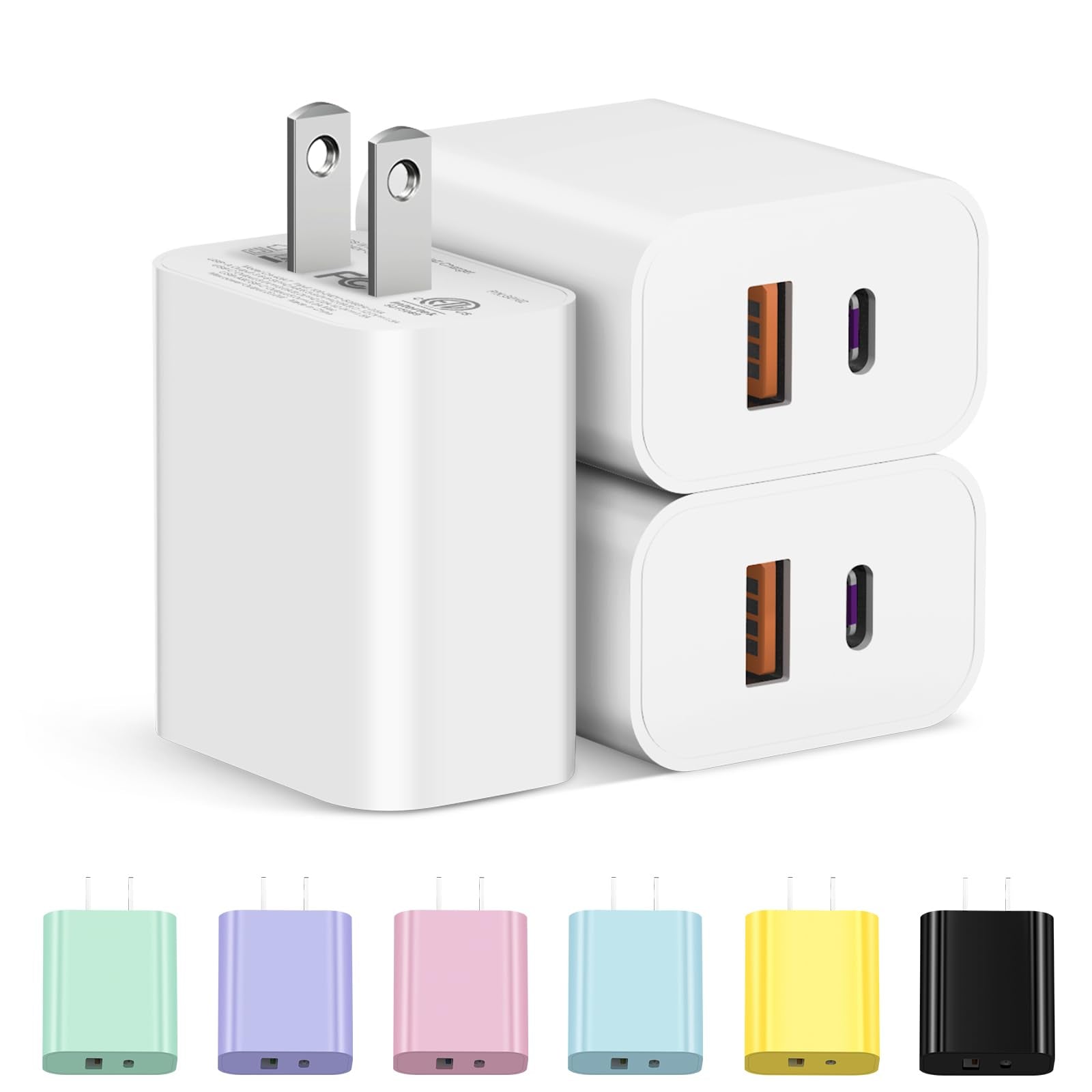 USB C Charger Block,iPhone Charger Block,Charging Blocks Box,USB Charger Block, 3-Pack for iPhone 15/iPhone 15 Pro/iPhone 15 Pro Max/iPhone14/13/12 Pro/iPad Pro/Samsung/Android Phone