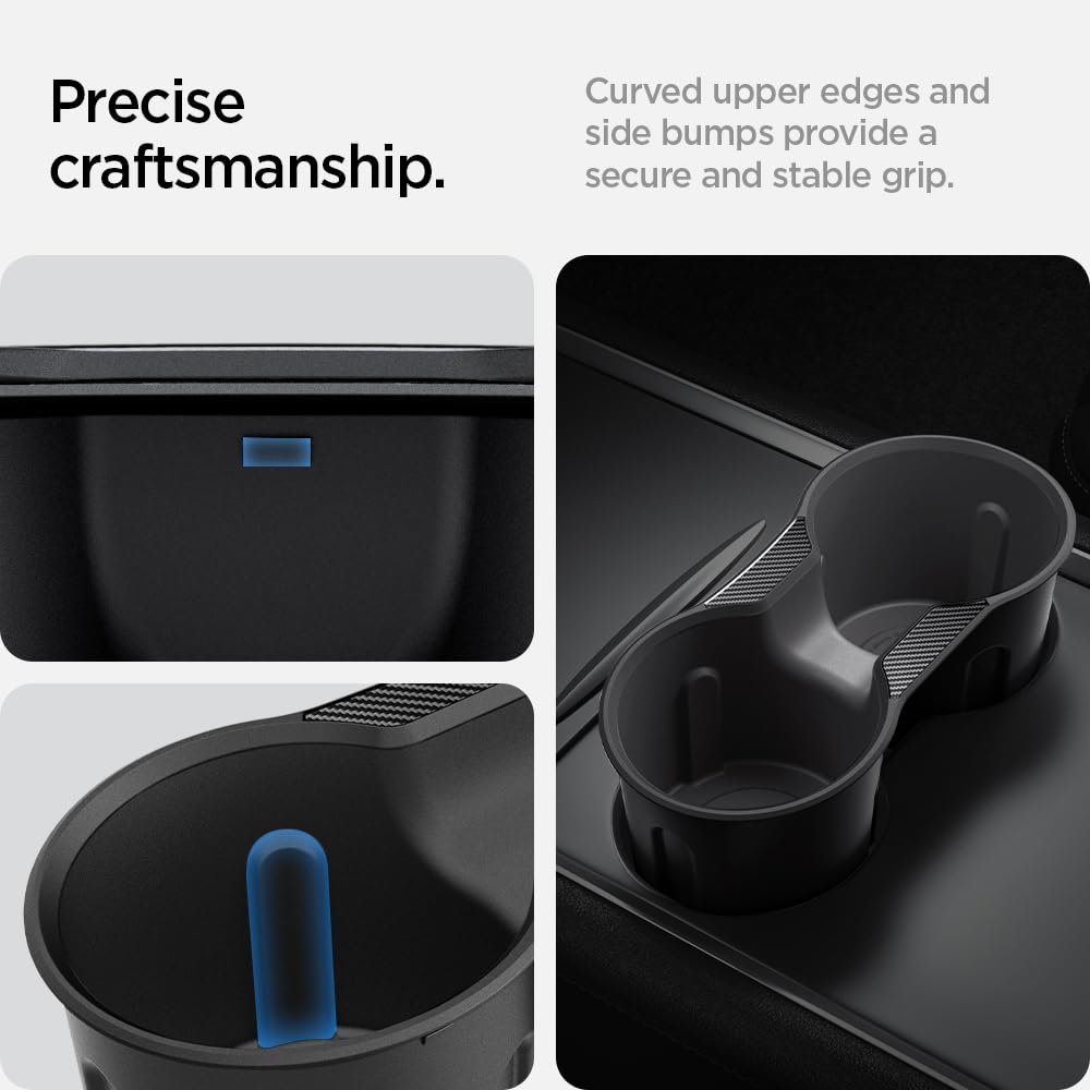 Spigen Center Console Cup Holder Insert Relaxed Grip (Up to Trenta Cups) Designed for Tesla Model 3 and Y 2023/2022 [Not Compatible with Model 3 2024 (Highland)]