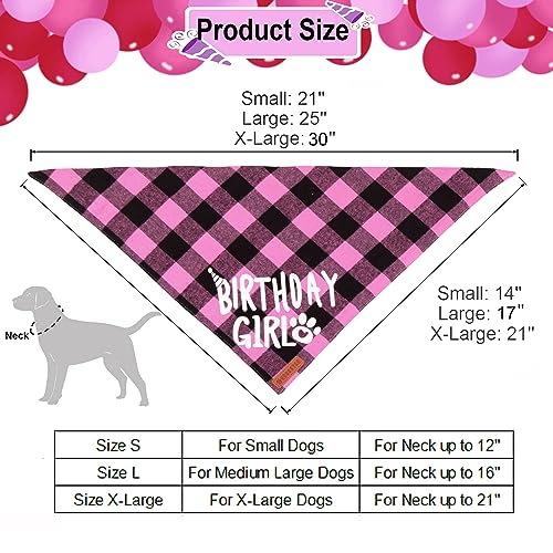 ADOGGYGO Dog Birthday Party Supplies, Multi Size Offered, Birthday Girl Dog Bandana, Pink Puppy Party Hat Crown with Numbers for Small Puppies Pets (Small)