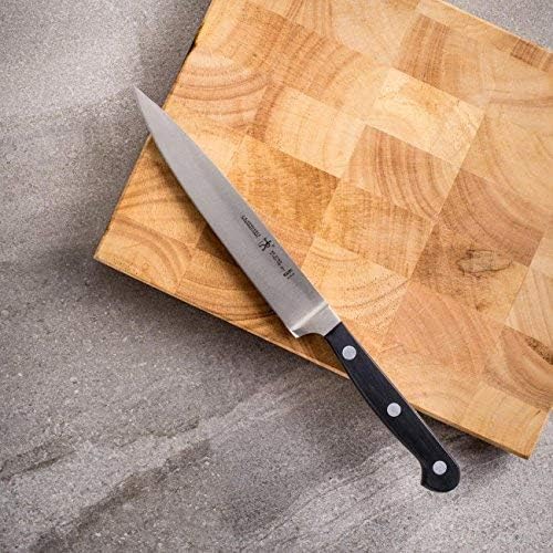 HENCKELS Classic Razor-Sharp 6-inch Utility Knife, Tomato Knife, German Engineered Informed by 100+ Years of Mastery, Black/Stainless Steel