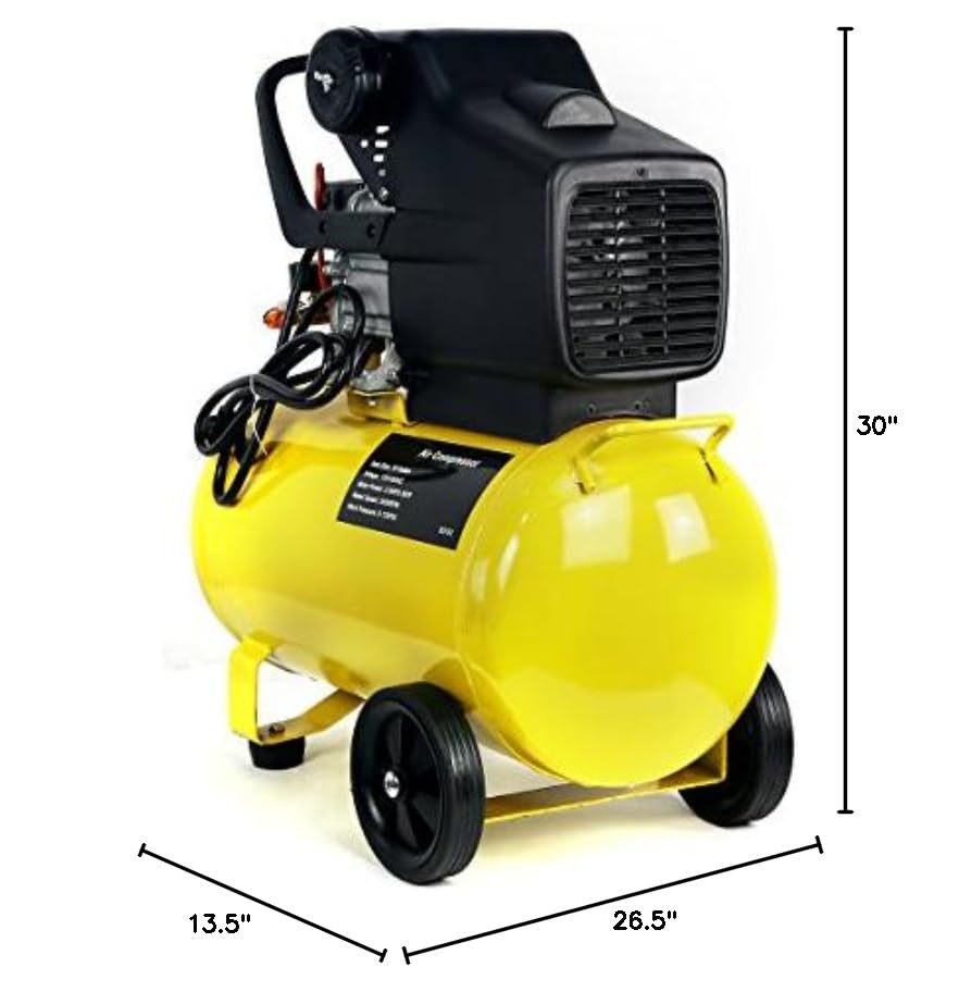 Stark USA 3.5HP 10 Gallons Air Compressor Tank Ultra Quiet Horizontal Tank Adjustable Pressure Ideal for DIY, Home & Garage Applications, 8.37 CFM