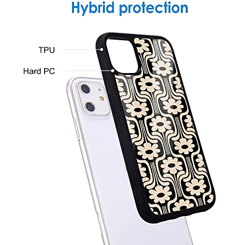 Idocolors Abstract Black Phone Case for iPhone XR,Irregular Black spot Design Protective Cover Shockproof Soft Silicone Hard Back Scratch Resistant Cute Girly Case