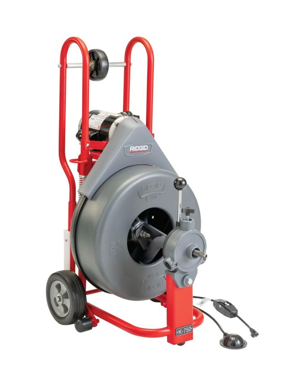 Ridgid 47047 K-750 Drum Machine with C-24 5/8 Inch x 100 Foot Drain Cleaning Cable and AUTOFEED Control, Drain Cleaning Machine